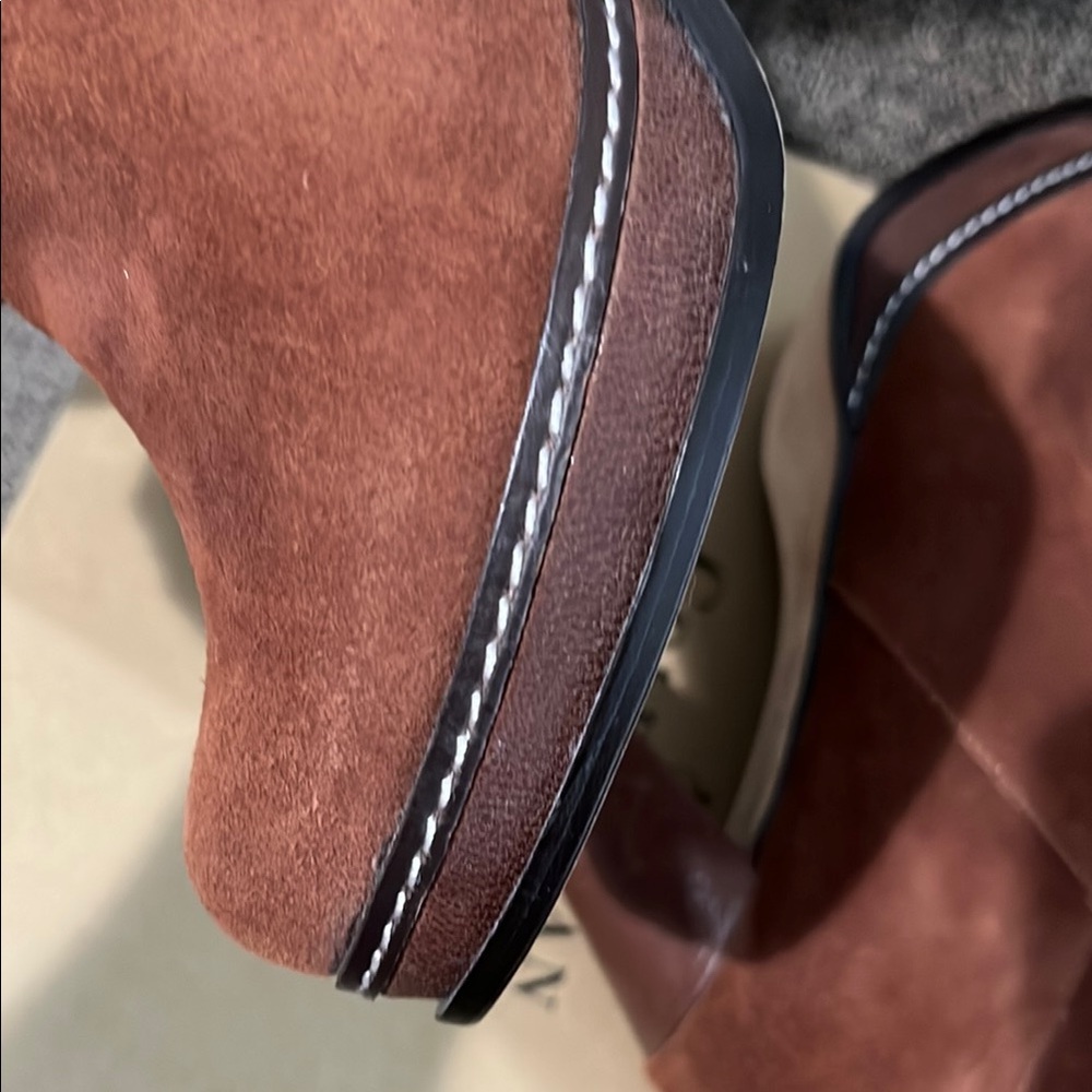 New WB Cole Haan Nola Slouch Brown Sequoia Suede Boots - Picture 10 of 15